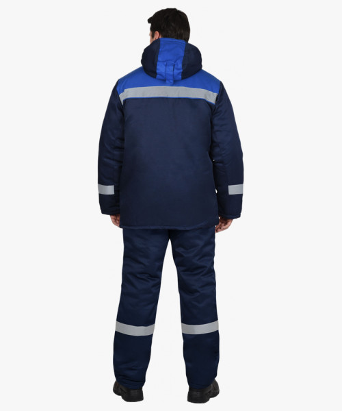 Костюм СИРИУС-РОСТ-НОРД-2 зимний, куртка, п/к, темно-синий с васильковым и СОП