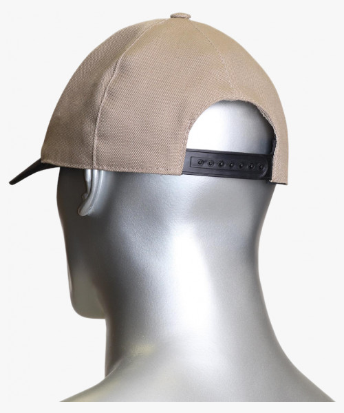 Кепка-бейсболка бежевая с черным козырьком (тк.PANACOTTA)