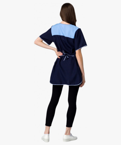 Халат женский Мимоза (тк.Габардин), т.синий/голубой