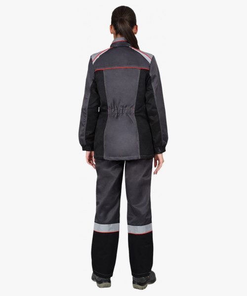 Костюм СИРИУС-ВОЛОГДА куртка, брюки т-серый со св-серым и черным