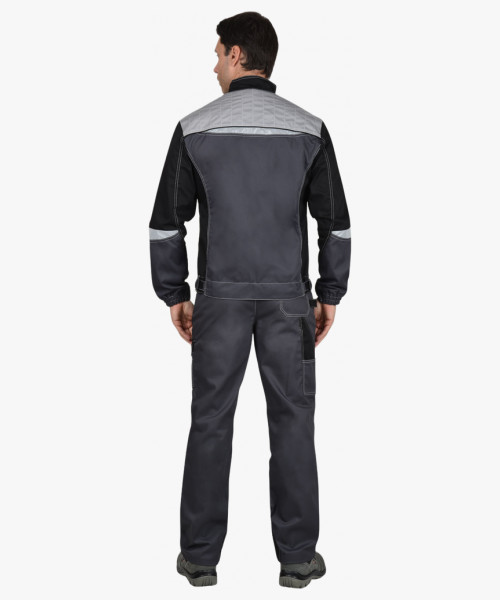 Куртка СИРИУС-ФАВОРИТ-МЕГА темно-серая с черным