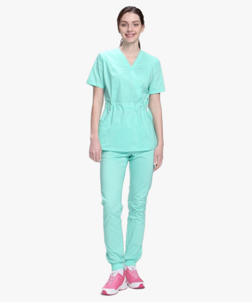 Костюм женский хирургический Модерн-004 (тк.Стрейч,120) MedLine, мятный