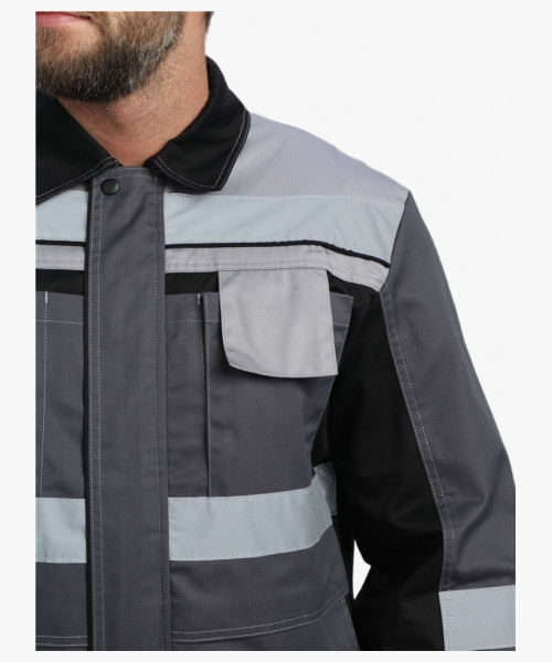 Костюм Виват-2 Премиум CH МВО (тк.Смесовая,240) п/к, т.серый/черный/св.серый