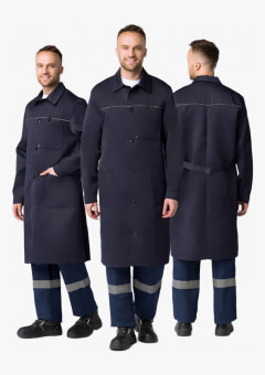 Халат мужской для ИТР (тк.Смесовая,210), т.синий