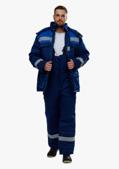 Костюм зимний Буря (тк.Смесовая,210) п/к, т.синий/васильковый