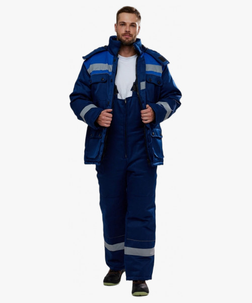 Костюм зимний Буря (тк.Смесовая,210) п/к, т.синий/васильковый