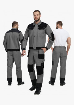 Костюм Вестгард-1 (тк.Канвас,260) брюки, т.серый/черный