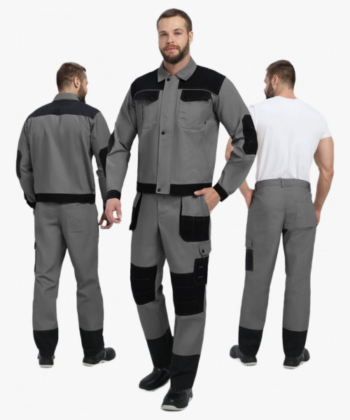 Костюм Вестгард-1 (тк.Канвас,260) брюки, т.серый/черный