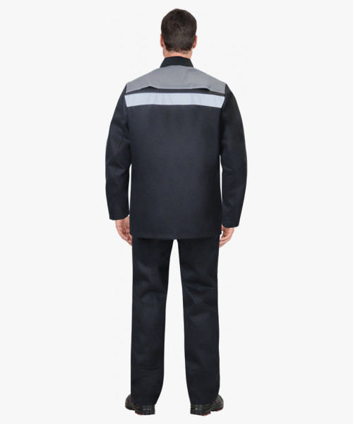 Костюм сварщика СИРИУС-РИГЕЛЬ-РОСС куртка длинная, брюки, черный с серым