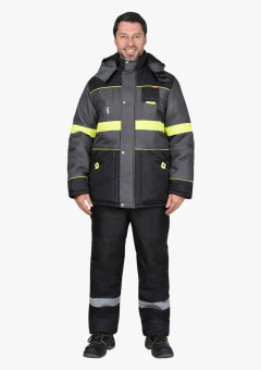 Куртка СИРИУС-НОРД ДВ черная с т.серым и лимонным и СОП 50 мм