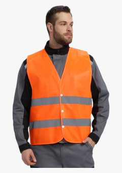Жилет сигнальный Profline Base с пуговицами (тк.Полиэфир,100), оранжевый