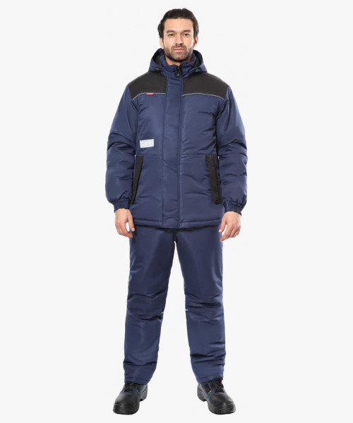 Костюм СИРИУС-КОМФОРТ зимний, куртка, брюки, синий с чёрным