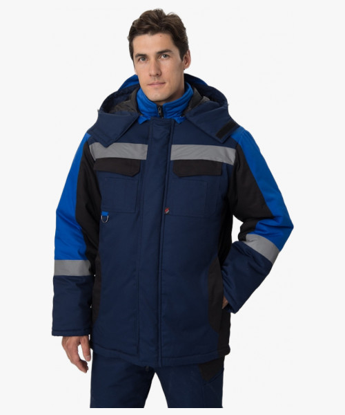 Костюм зимний Вектрон-2 СОП (тк.Смесовая,240) п/к, т.синий/черный/васильковый