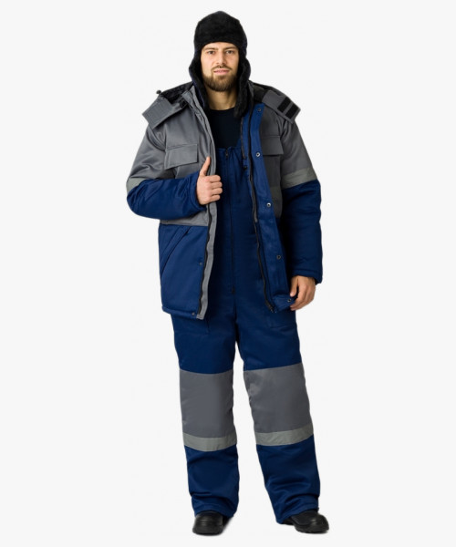 Костюм зимний Нордхард-2 СОП (тк.Смесовая,250) п/к, т.синий/серый