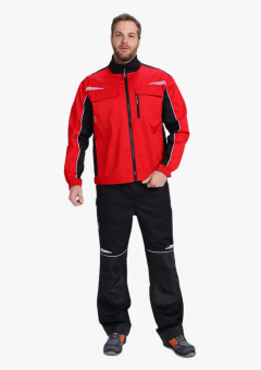 Костюм мужской летний ProfLineSpecialist-2 (тк.Смесовая,240) полукомбинезон, красный/черный