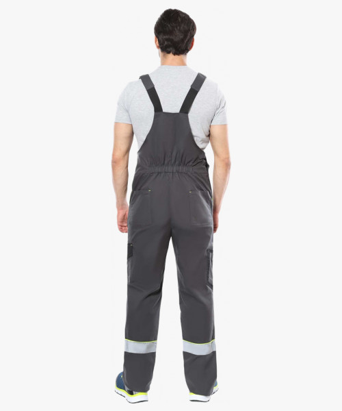 Костюм СИРИУС-ХОВАРД-РОСС куртка и полукомбинезон, т.серый с черным и лимонным кантом, СОП 50мм