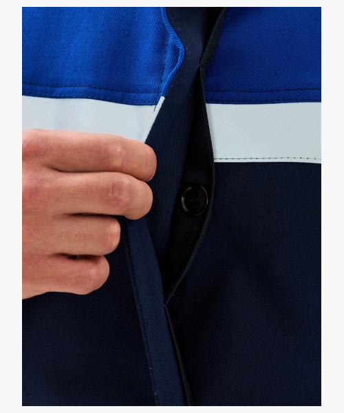 Костюм сварщика Велд-СОП 2 кл.защиты (тк.Хлопок-ОП,350) брюки, т.синий/васильковый