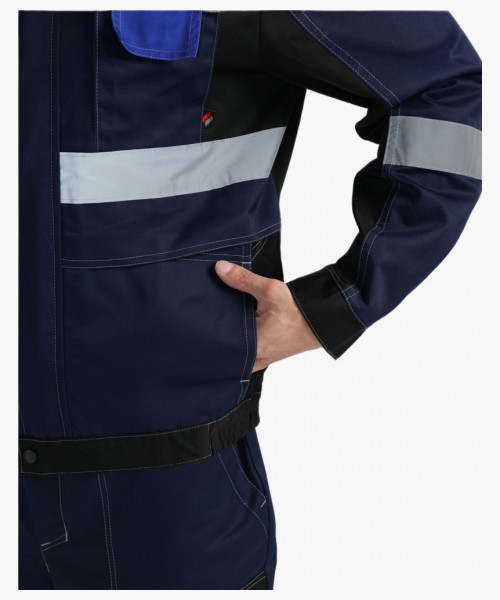 Костюм Виват-1 Премиум IMP (тк.Смесовая,240) брюки, т.синий/черный/васильковый