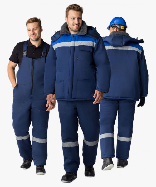 Костюм зимний Труженик-Ультра-2 IMP (тк.Смесовая,210) п/к, т.синий/васильковый