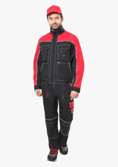 Куртка СИРИУС-АГАТ черный с красным пл. 260 г/кв.м. ВО отделка