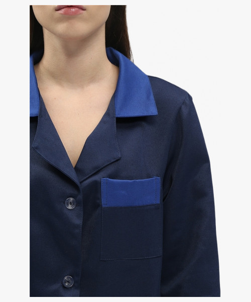 Халат женский (тк.Смесовая,210), т.синий/васильковый