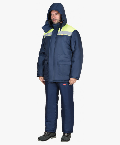 Куртка СИРИУС-БРИГАДИР темно-синяя с неоновым и СОП