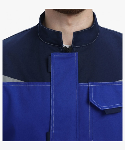 Костюм Строй-1 CH МВО (тк.Смесовая,280) брюки, васильковый/т.синий