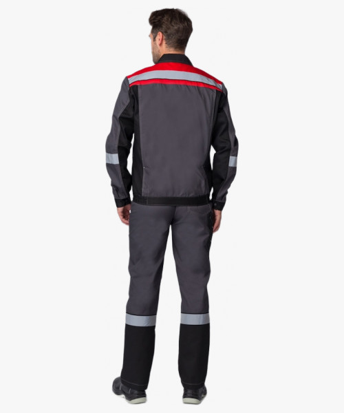 Костюм Виват-2 Премиум (тк.Смесовая,240) п/к, серый/черный/красный