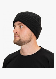 Шапка вязанная на подкладке из флиса, черный