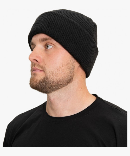 Шапка вязанная на подкладке из флиса, черный