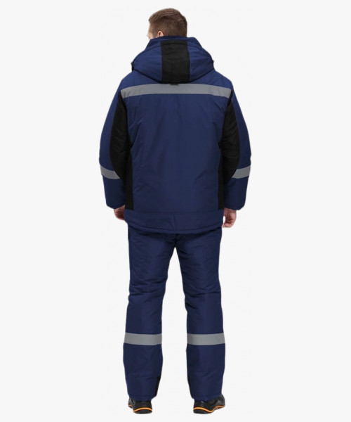 Костюм зимний Фаворит-Мега (тк.Таслан) п/к, т.синий/черный