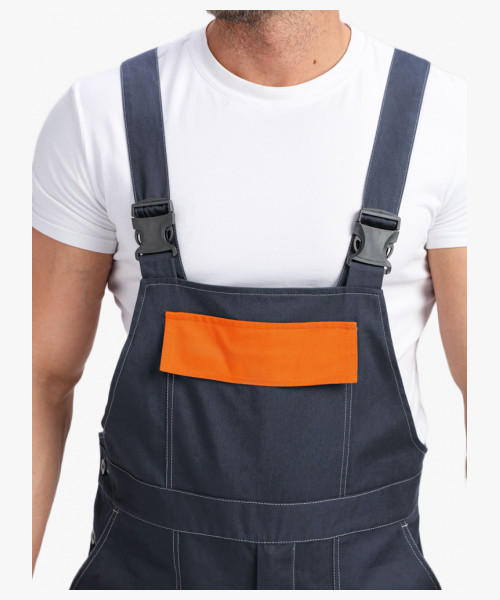 Костюм Бриготек-2 СОП (тк. Смесовая, 260) полукомбинезон, т.серый/оранжевый