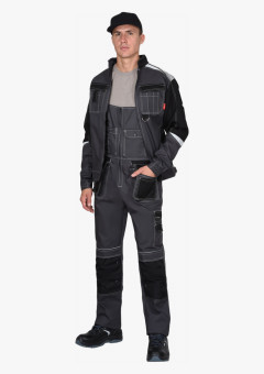 Костюм СИРИУС-МЕГА-ПРЕСТИЖ-Л куртка, п/к, темно-серый с черным