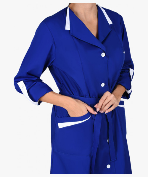 Халат СИРИУС-КОМФОРТ васильковый с белым