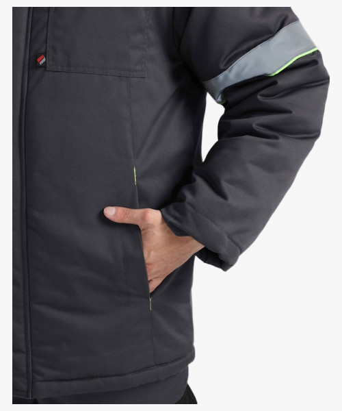 Костюм зимний Ховард (тк.OxLine) п/к, т.серый/черный/лимонный