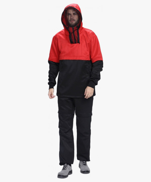 Костюм мужской Защита (тк.Смесовая,240), красный/черный