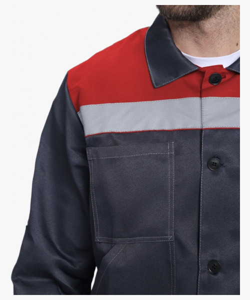 Костюм Лигор-1 СОП (тк.Смесовая,210) брюки, т.серый/красный