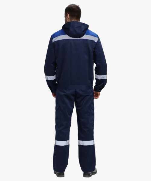 Костюм Нейч-2 СОП с капюшоном (тк.Смесовая,210) п/к, т.синий/васильковый
