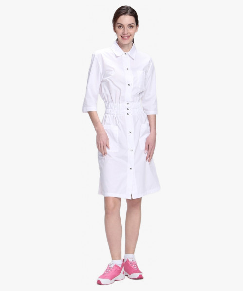 Халат женский Симпл-004 (тк.Смесовая,120) MedLine, белый