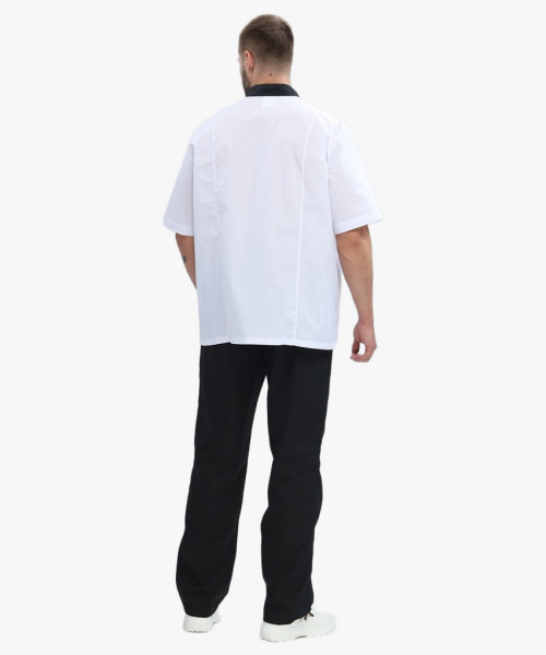 Костюм повара с коротким рукавом Шоколад (тк.ТиСи), черный/белый