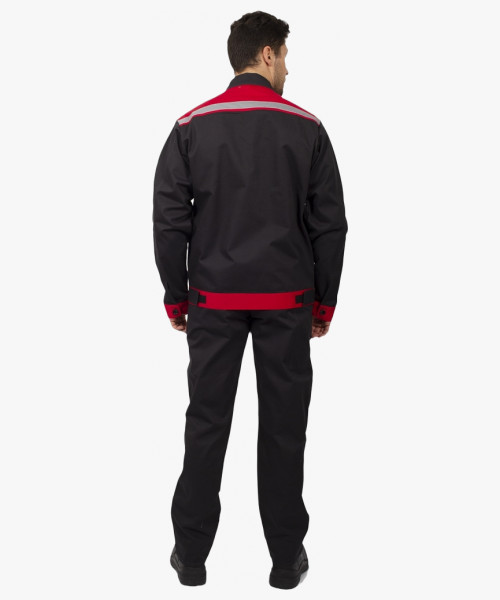 Костюм Престиж (тк.Саржа,250) п/к, т.серый/красный