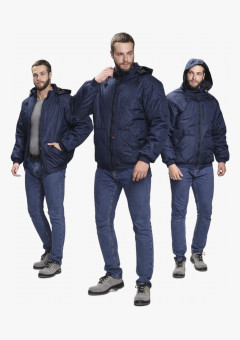 Куртка демисезонная Бомбер-Люкс (тк.Дюспо), т.синий