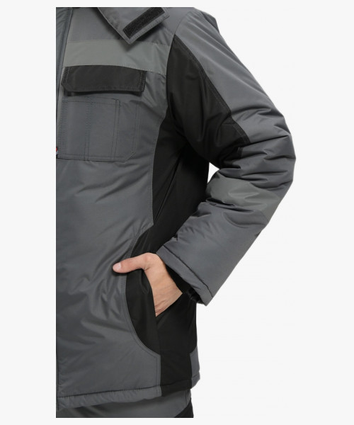 Костюм зимний Вектрон-2 СОП (тк.Таслан,135) п/к, т.серый/черный