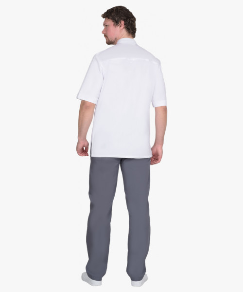 Костюм СИРИУС-АЛЕКС мужской белый с т.серым