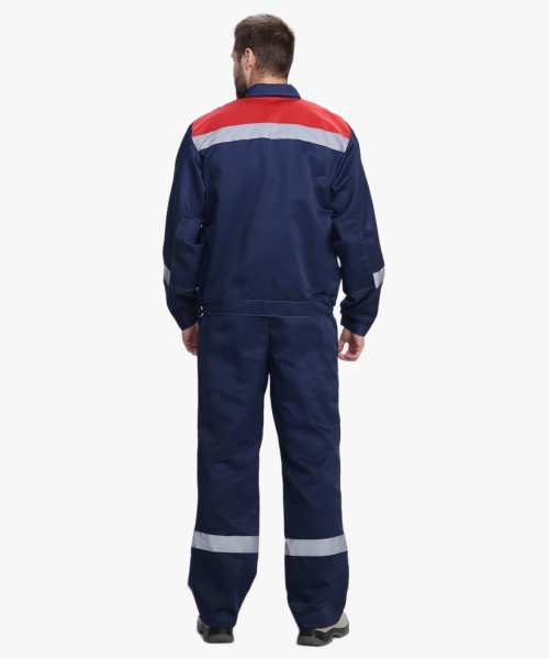 Костюм Лигор-1 СОП (тк.Смесовая,210) брюки РБ, т.синий/красный