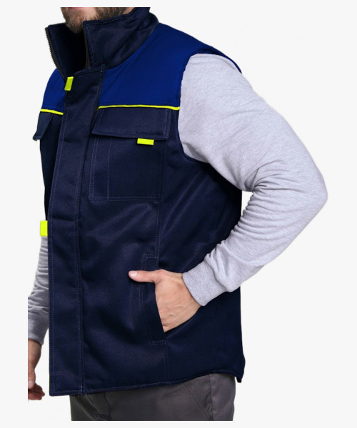 Жилет утепленный Флофт (тк.Смесовая,210), т.синий/васильковый