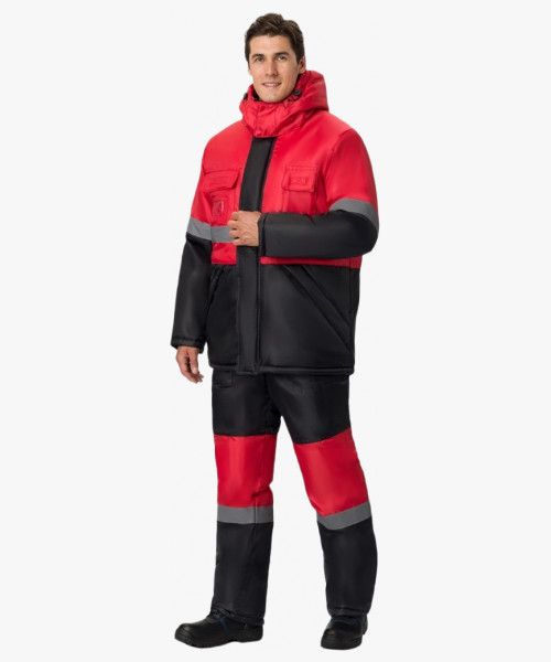 Костюм зимний Мегрес-2 СОП (тк.OxLine,90) п/к, красный/черный