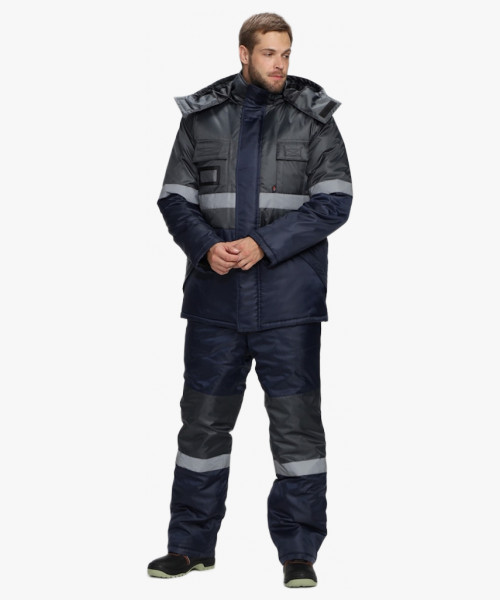 Костюм зимний Мегрес-2 СОП (тк.OxLine,90) п/к, т.серый/т.синий
