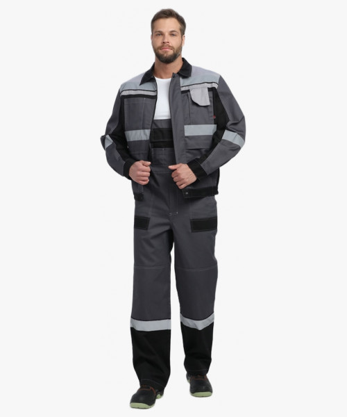 Костюм Виват-2 Премиум CH МВО (тк.Смесовая,240) п/к, т.серый/черный/св.серый