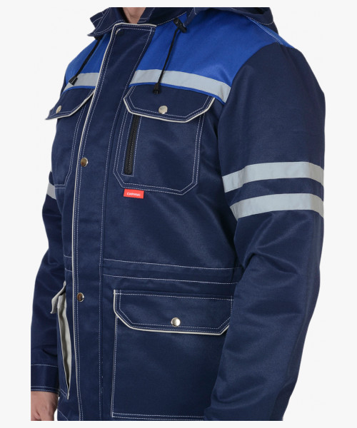 Костюм СИРИУС-ЛИДЕР куртка, п/к т.синий с васильком и молочным, СОП